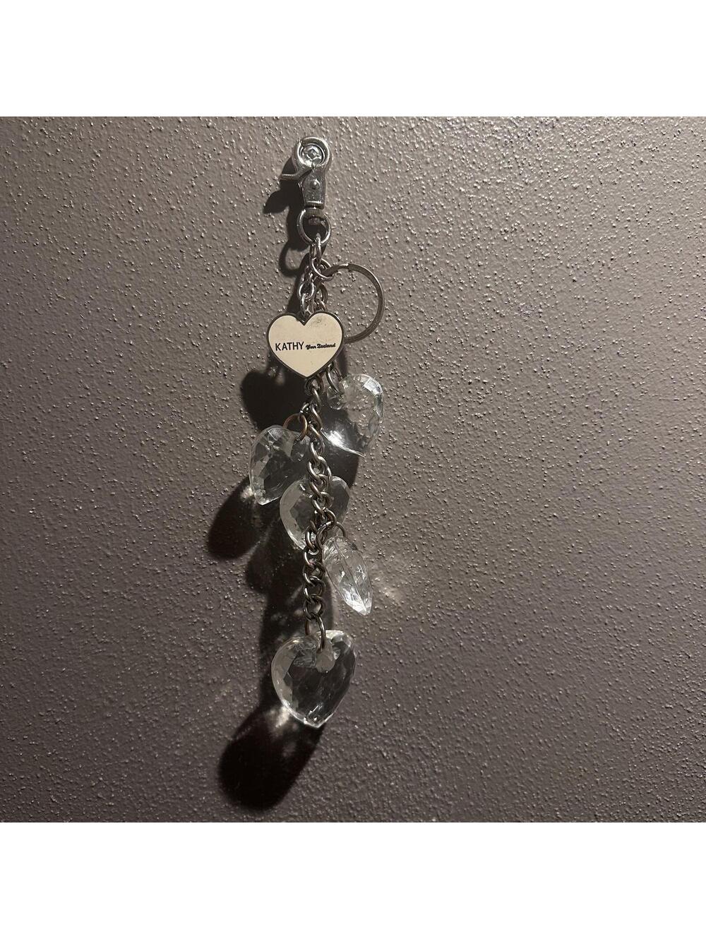 Kathy New Zealand Clear Heart Charm Keychain